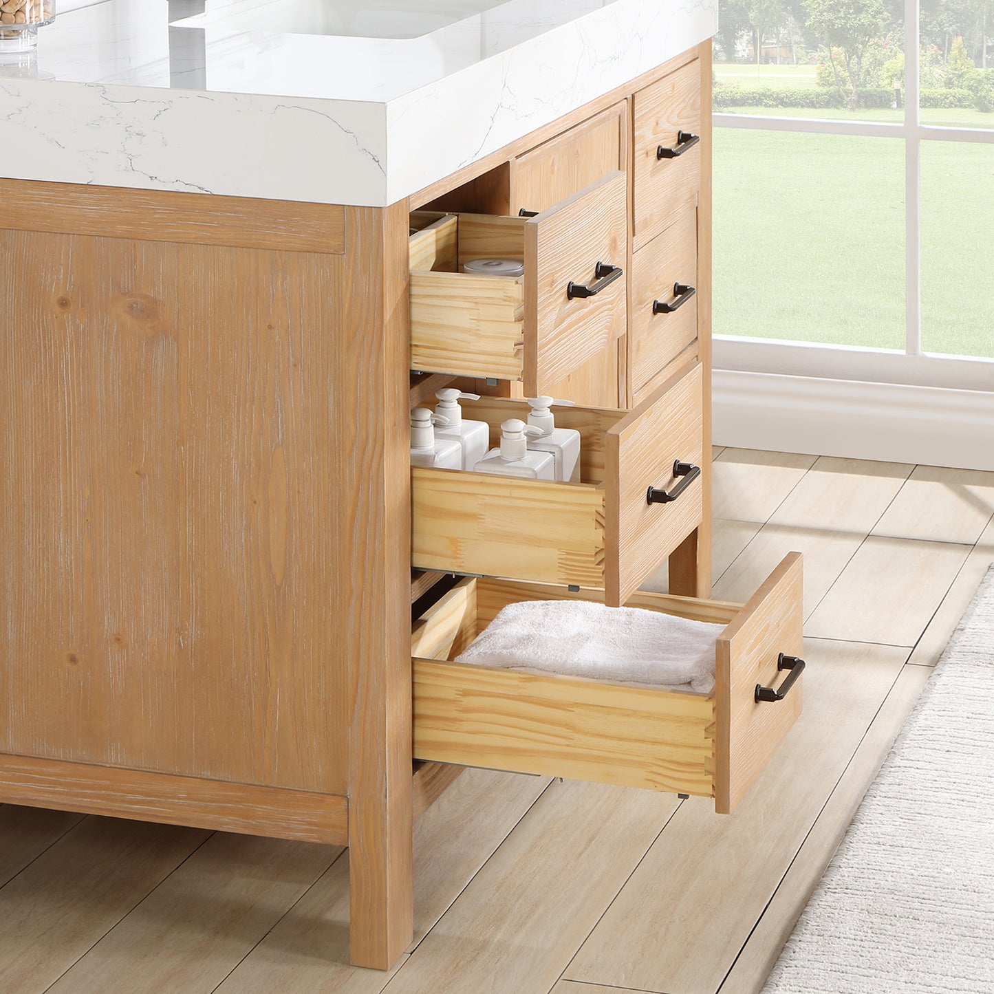 León 48" Free-standing Single Bathroom Vanity in Fir Wood Brown
