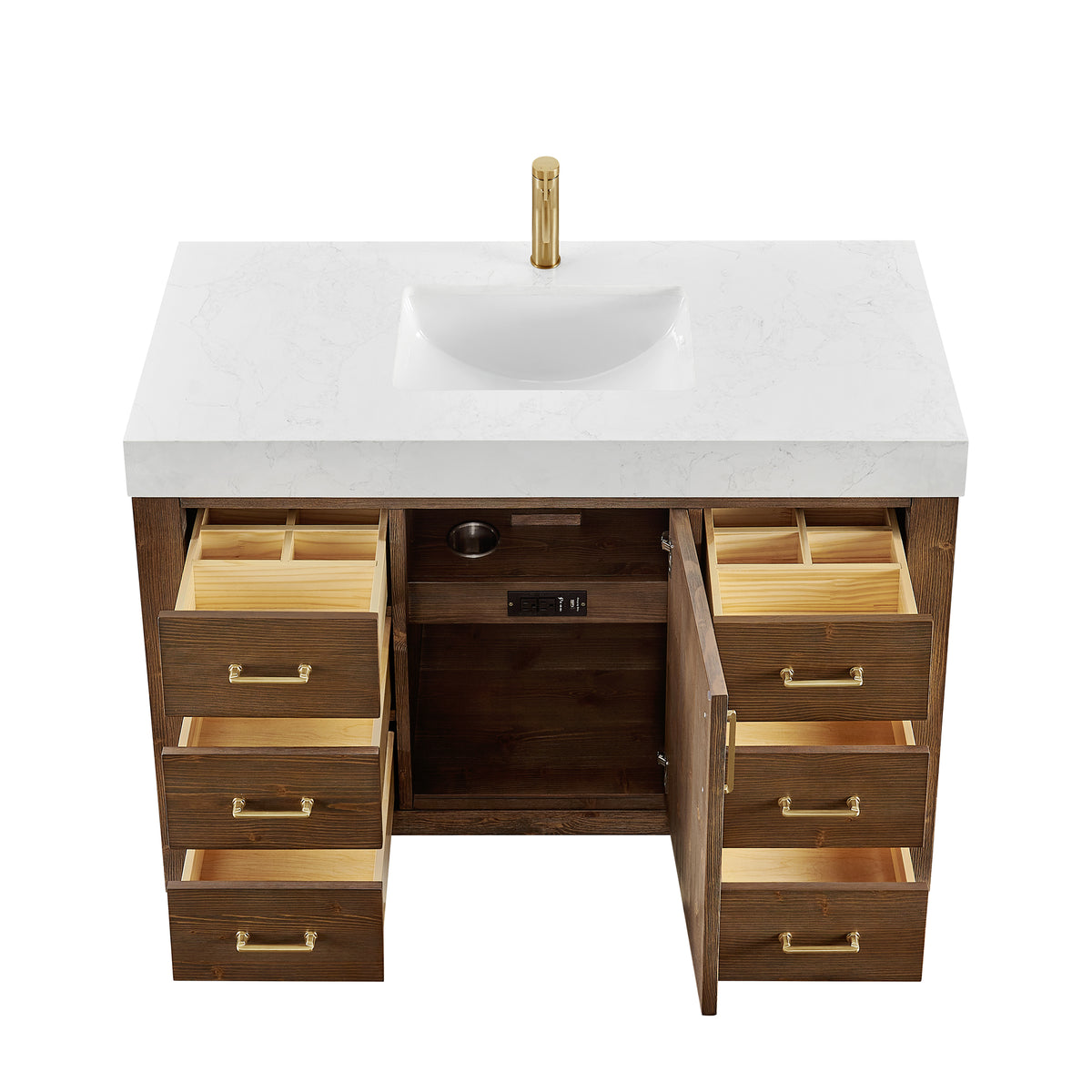 León 48" Free-standing Single Bathroom Vanity in Spruce Aged Brown