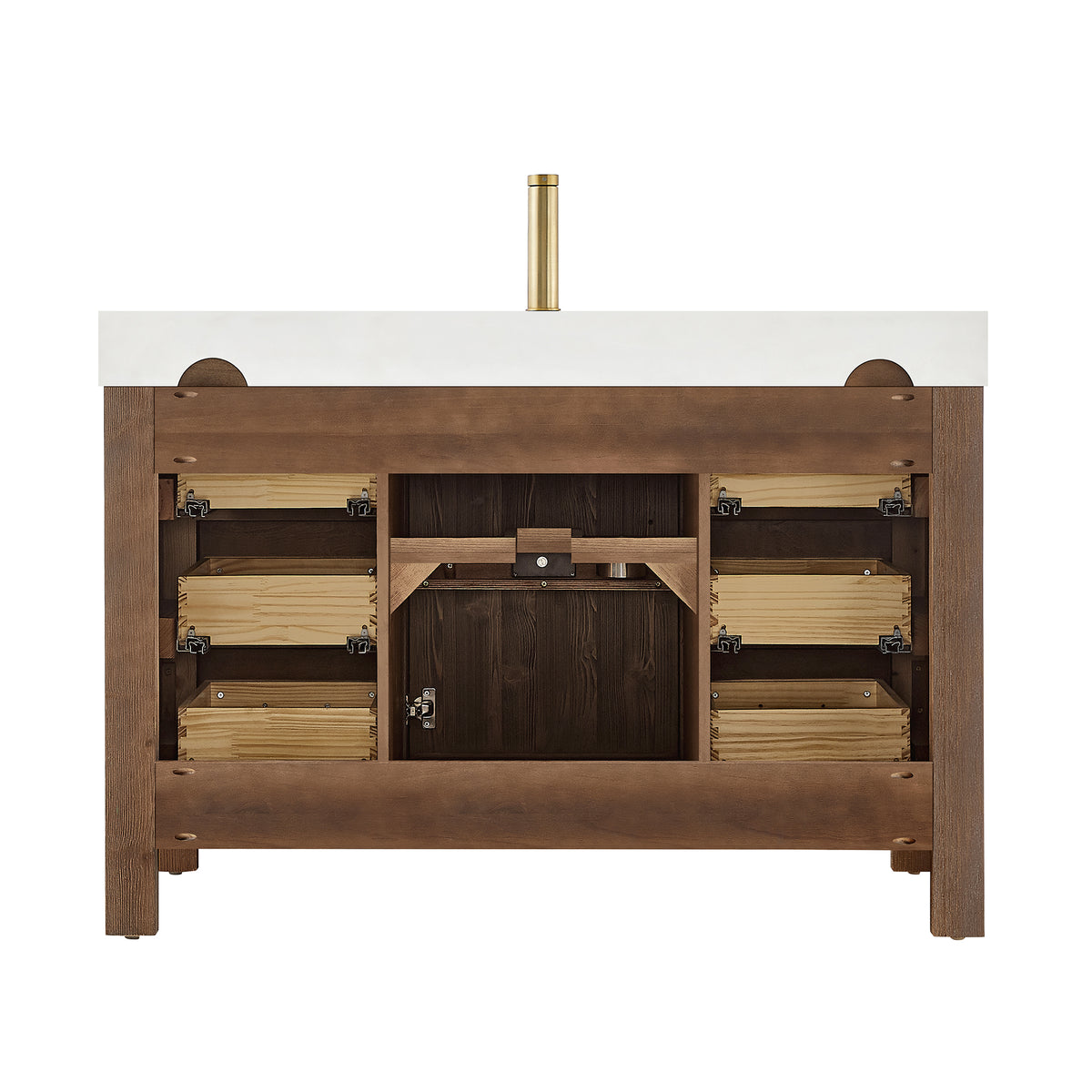 León 48" Free-standing Single Bathroom Vanity in Spruce Aged Brown