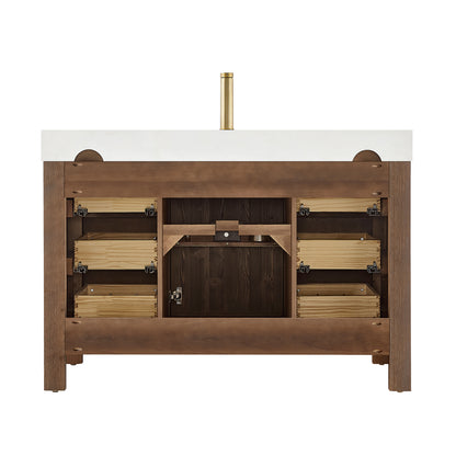 León 48" Free-standing Single Bathroom Vanity in Spruce Aged Brown