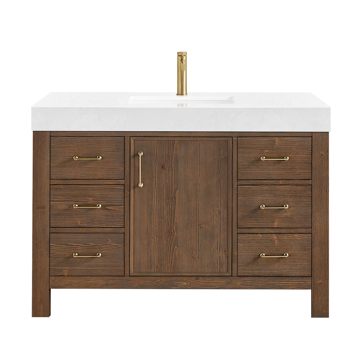 León 48" Free-standing Single Bathroom Vanity in Spruce Aged Brown
