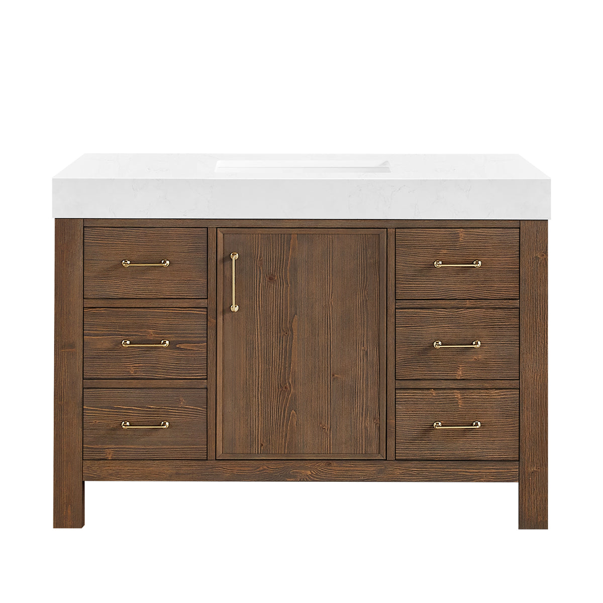 León 48" Free-standing Single Bathroom Vanity in Spruce Aged Brown