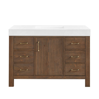 León 48" Free-standing Single Bathroom Vanity in Spruce Aged Brown