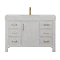 León 48" Free-standing Single Bathroom Vanity in Washed White