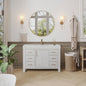 León 48" Free-standing Single Bathroom Vanity in Washed White