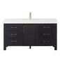 León 60" Free-standing Single Bathroom Vanity in Fir Wood Black