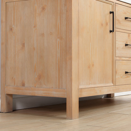 León 60" Free-standing Single Bathroom Vanity in Fir Wood Brown