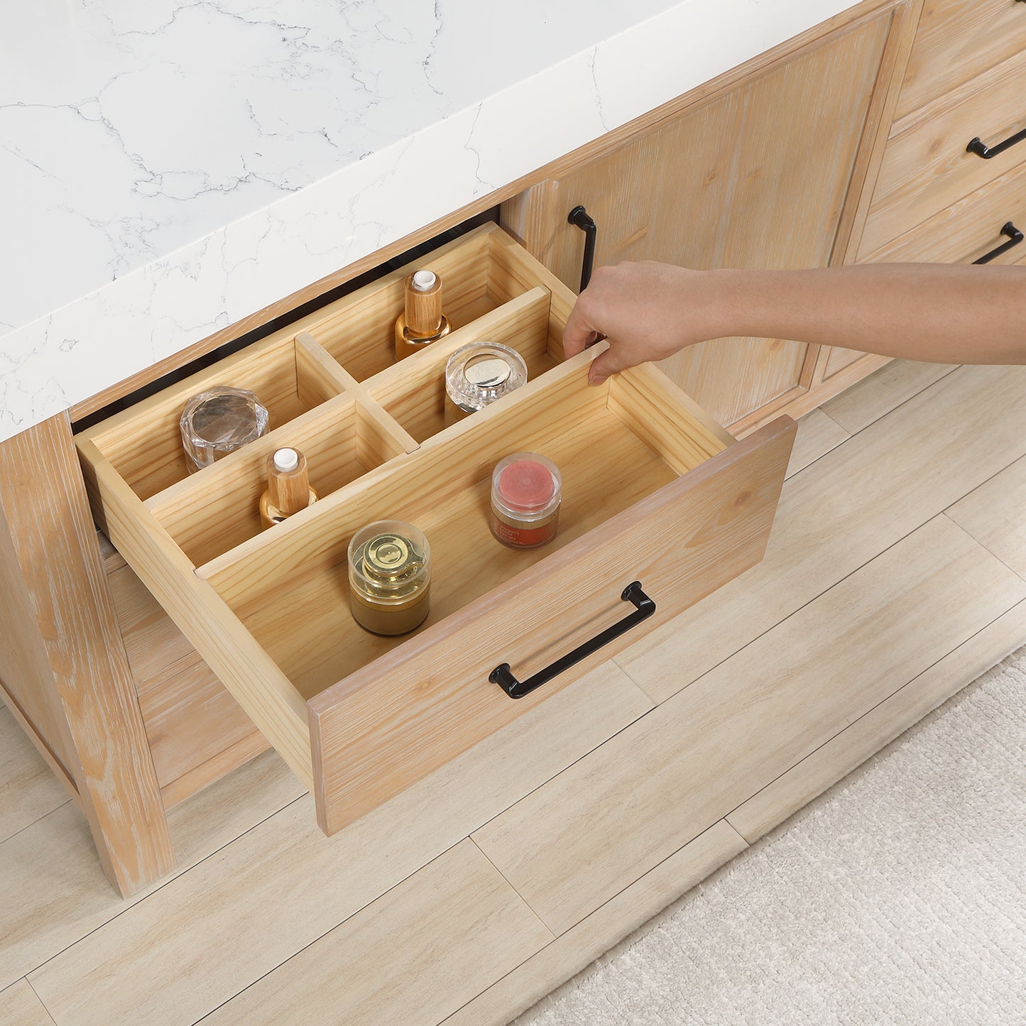 León 60" Free-standing Single Bathroom Vanity in Fir Wood Brown