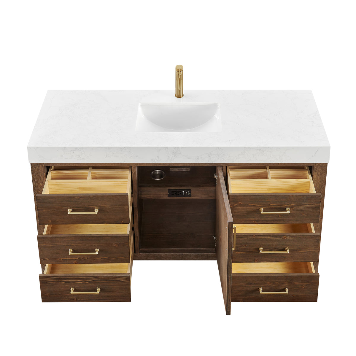León 60" Free-standing Single Bathroom Vanity in Spruce Aged Brown