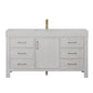 León 60" Free-standing Single Bathroom Vanity in Washed White