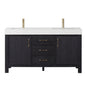 León 60" Free-standing Double Bathroom Vanity in Fir Wood Black