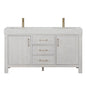 León 60" Free-standing Double Bathroom Vanity in Washed White