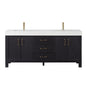 León 72" Free-standing Double Bathroom Vanity in Fir Wood Black