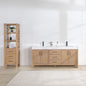 León 72" Freestanding Double Bathroom Vanity in Fir Wood Brown