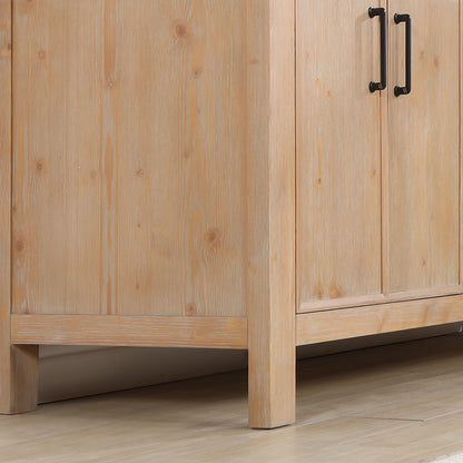 León 72" Freestanding Double Bathroom Vanity in Fir Wood Brown