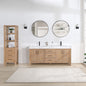 León 72" Freestanding Double Bathroom Vanity in Fir Wood Brown