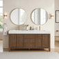León 72" Free-standing Double Bathroom Vanity in Spruce Aged Brown with Mirror