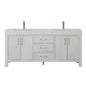 León 72" Free-standing Double Bathroom Vanity in Washed White