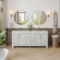 León 72" Free-standing Double Bathroom Vanity in Washed White