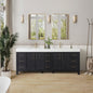 León 84" Free-standing Double Bathroom Vanity in Fir Wood Black