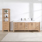 León 84" Free-standing Double Bathroom Vanity in Fir Wood Brown