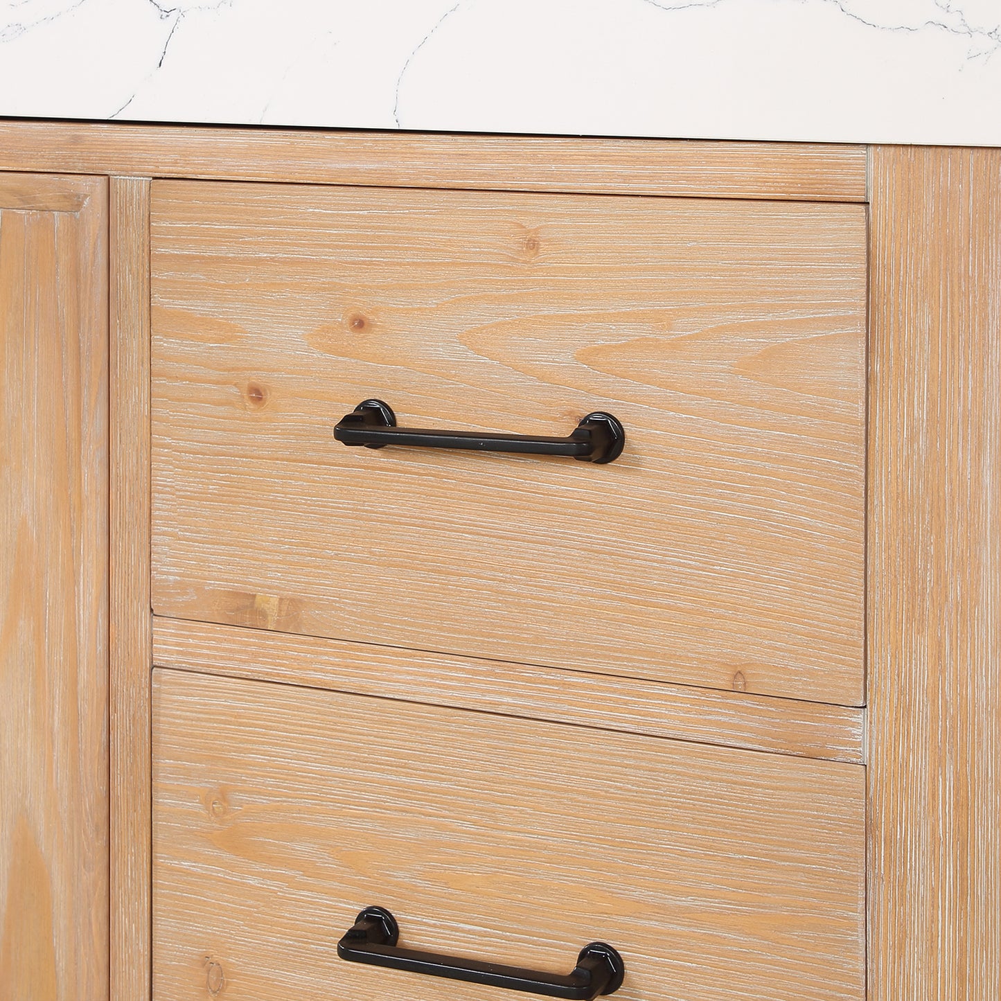 León 84" Free-standing Double Bathroom Vanity in Fir Wood Brown