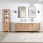 León 84" Free-standing Double Bathroom Vanity in Fir Wood Brown