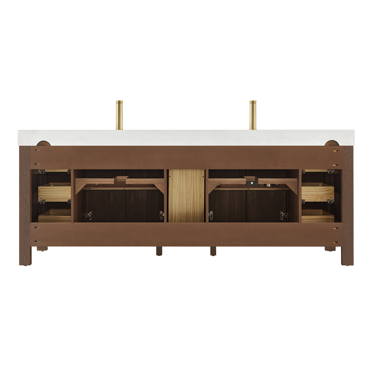 León 84" Free-standing Double Bathroom Vanity in Spruce Aged Brown