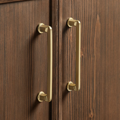 León 84" Free-standing Double Bathroom Vanity in Spruce Aged Brown with Mirror