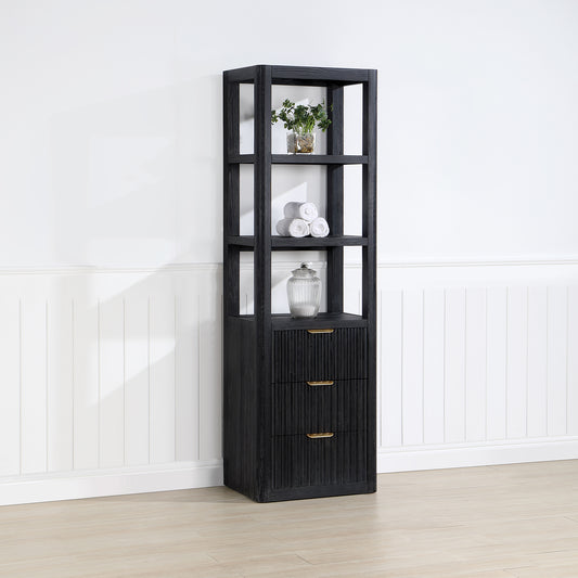 Cádiz 22in. Black Linen Storage Cabinet for Bathroom and more
