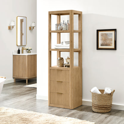 Cádiz 22in. Washed Ash Grey Linen Storage Cabinet for Bathroom and more