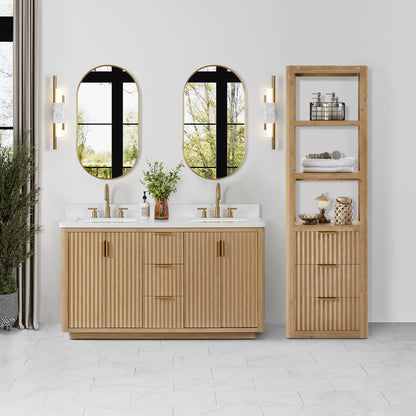 Cádiz 22in. Washed Ash Grey Linen Storage Cabinet for Bathroom and more