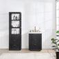 Cádiz 24in. Free-standing Single Bathroom Vanity in Fir Wood Black with Composite top in Lightning White