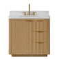 Cádiz 36in. Free-standing Single Bathroom Vanity in Washed Ash Grey with Composite top in Lightning White
