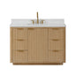 Cádiz 48in. Free-standing Single Bathroom Vanity in Washed Ash Grey with Composite top in Lightning White