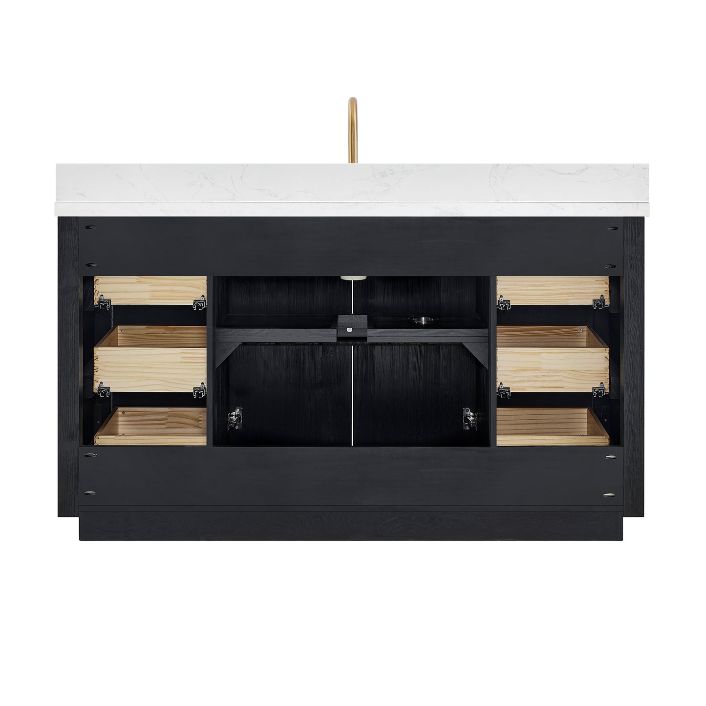 Cádiz 60" Free-standing Single Bathroom Vanity in Fir Wood Black