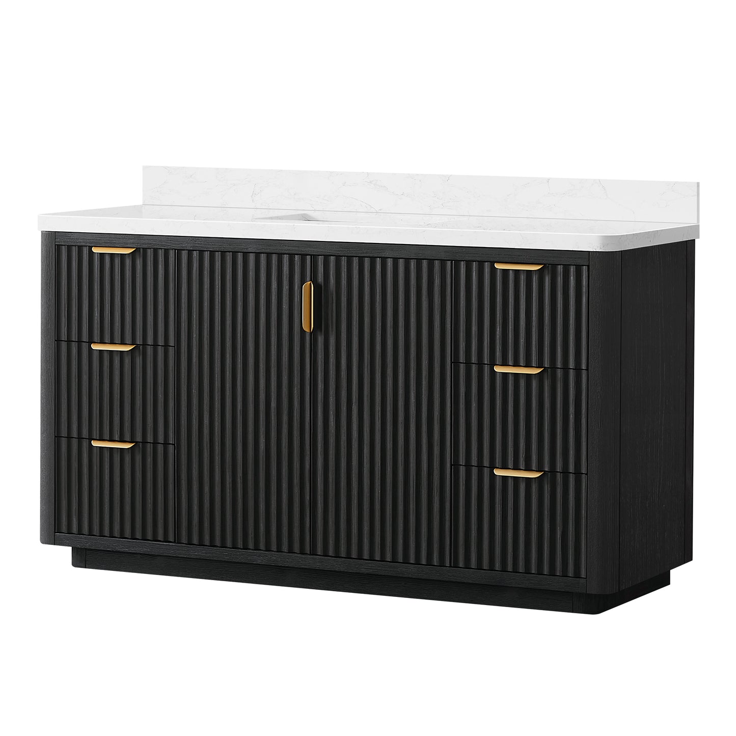 Cádiz 60" Free-standing Single Bathroom Vanity in Fir Wood Black