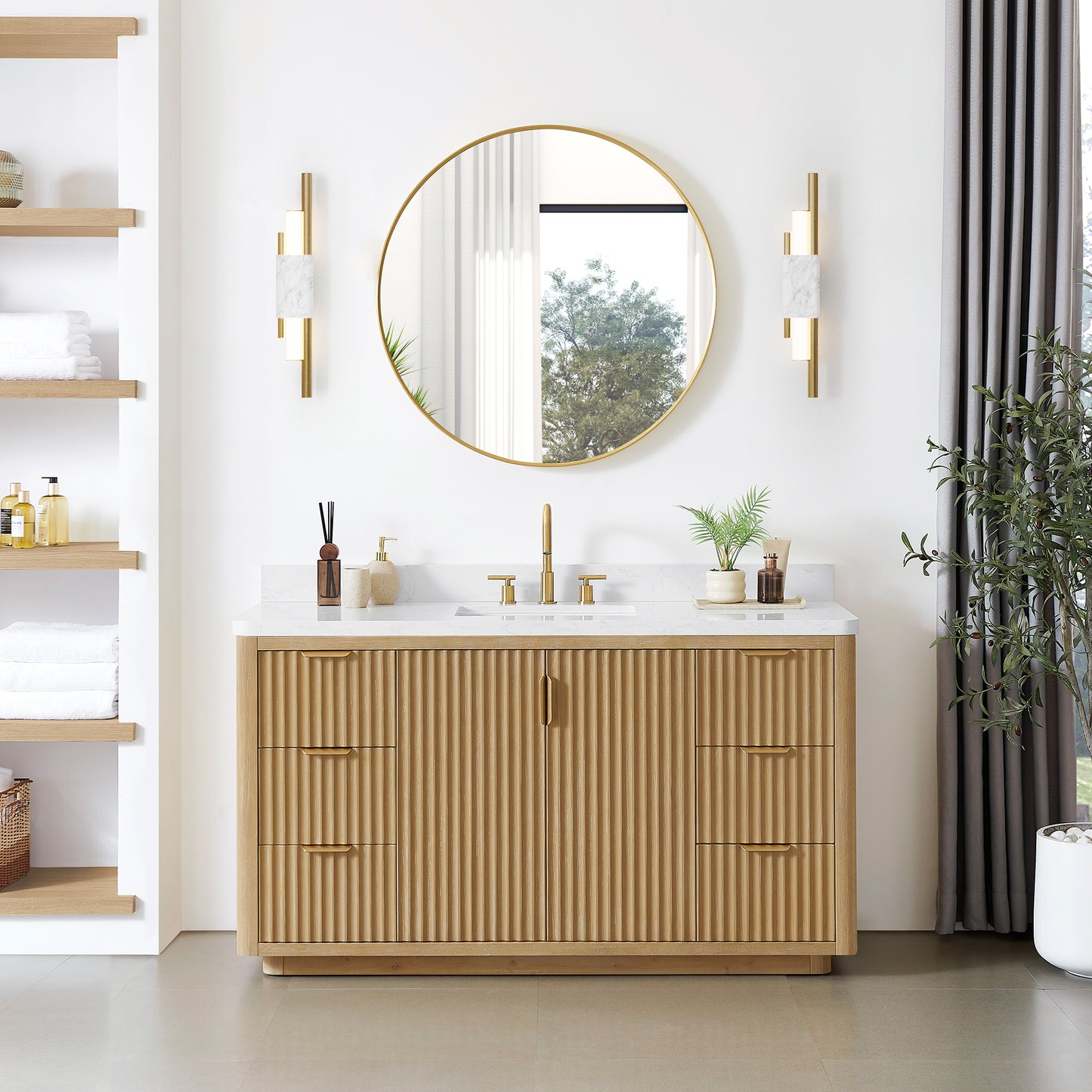 Cádiz 60" Free-standing Single Bathroom Vanity in Washed Ash Grey