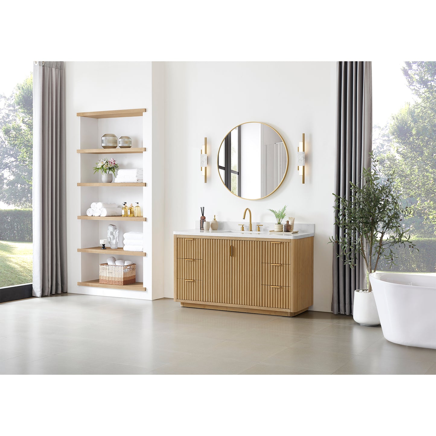 Cádiz 60" Free-standing Single Bathroom Vanity in Washed Ash Grey
