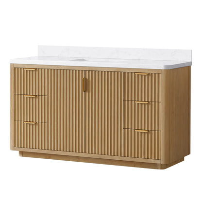 Cádiz 60" Free-standing Single Bathroom Vanity in Washed Ash Grey