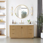 Cádiz 60" Free-standing Single Bathroom Vanity in Washed Ash Grey and Mirror