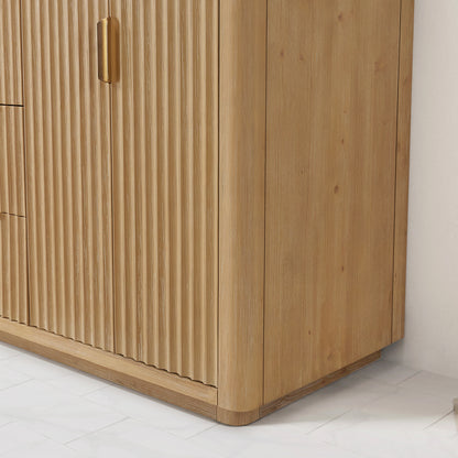 Cádiz 60" Free-standing Single Bathroom Vanity in Washed Ash Grey and Mirror