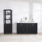 Cádiz 60in. Free-standing Double Bathroom Vanity in Fir Wood Black with Composite top in Lightning White