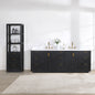 Cádiz 84in. Free-standing Double Bathroom Vanity in Fir Wood Black with Composite top in Lightning White