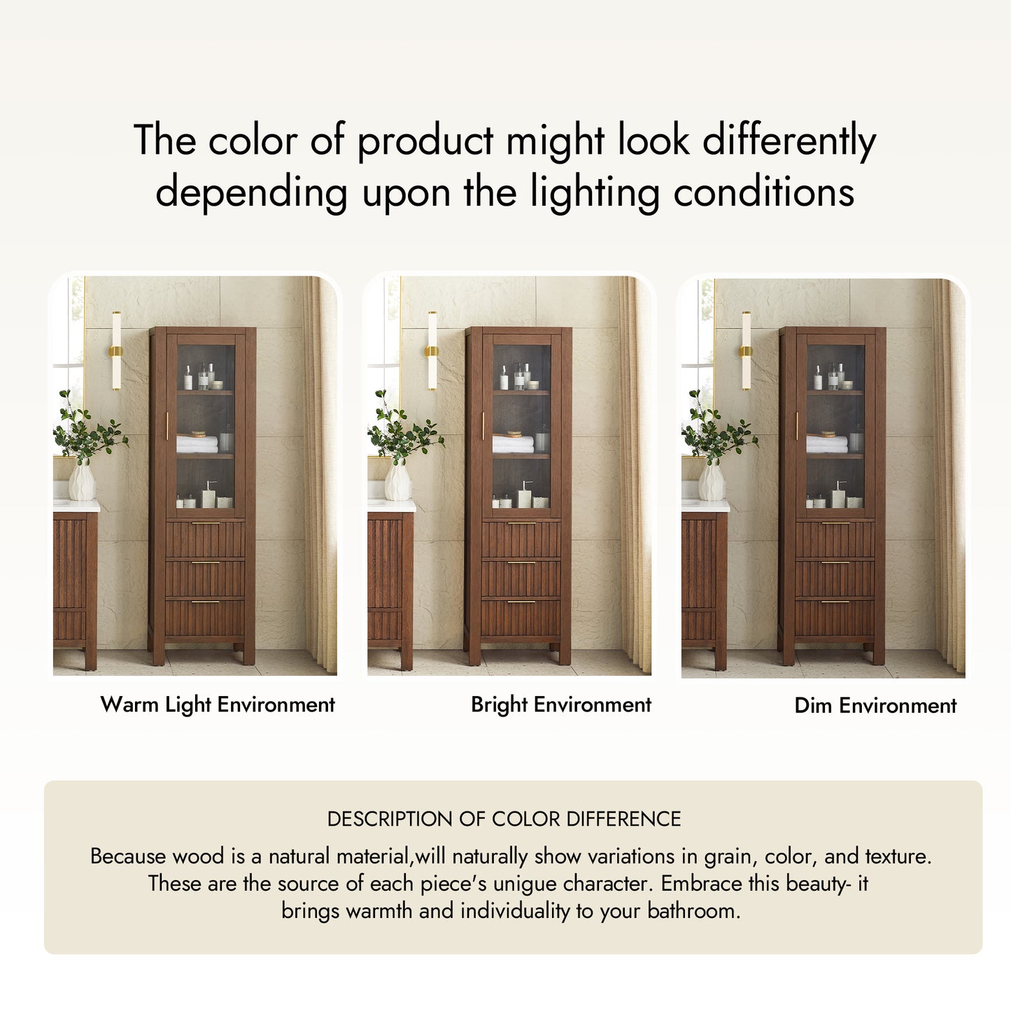 Shenzhen 22" Aged Dark Brown Oak Storage Cabinet