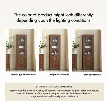 Shenzhen 22" Aged Dark Brown Oak Storage Cabinet