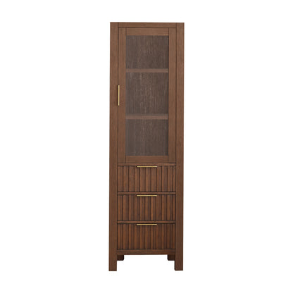 Shenzhen 22" Aged Dark Brown Oak Storage Cabinet