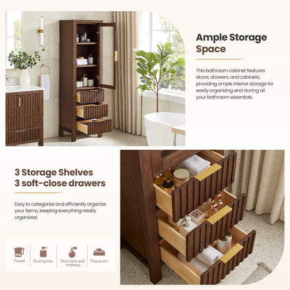 Shenzhen 22" Aged Dark Brown Oak Storage Cabinet