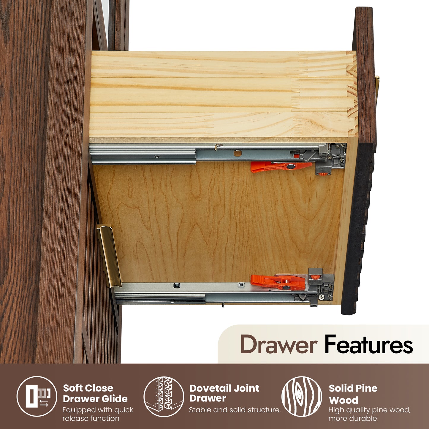 Shenzhen 22" Aged Dark Brown Oak Storage Cabinet