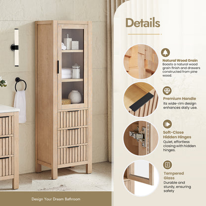 Shenzhen 22" Aged Natural Oak Storage Cabinet